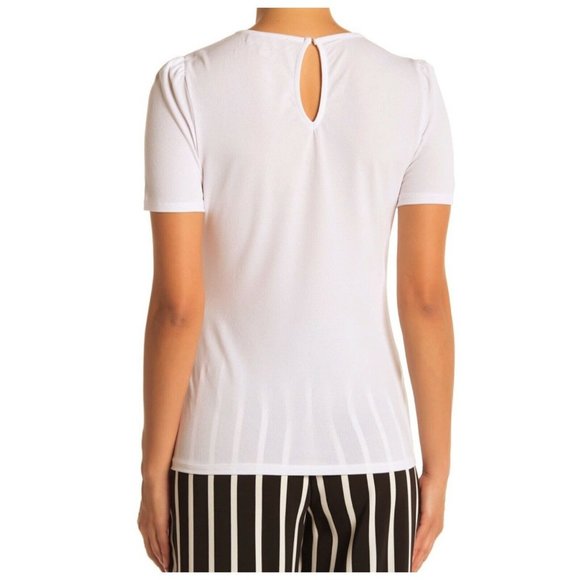 Philosophy Ivory Short Sleeve Crew Neck Blouse - Picture 3 of 6
